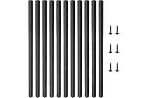 Akenow 26 Pack Staircase Balusters, 36" Black Metal Deck Spindle and Stairs Railing with Screws, Hollow Square Deck Balusters for Porch Railing