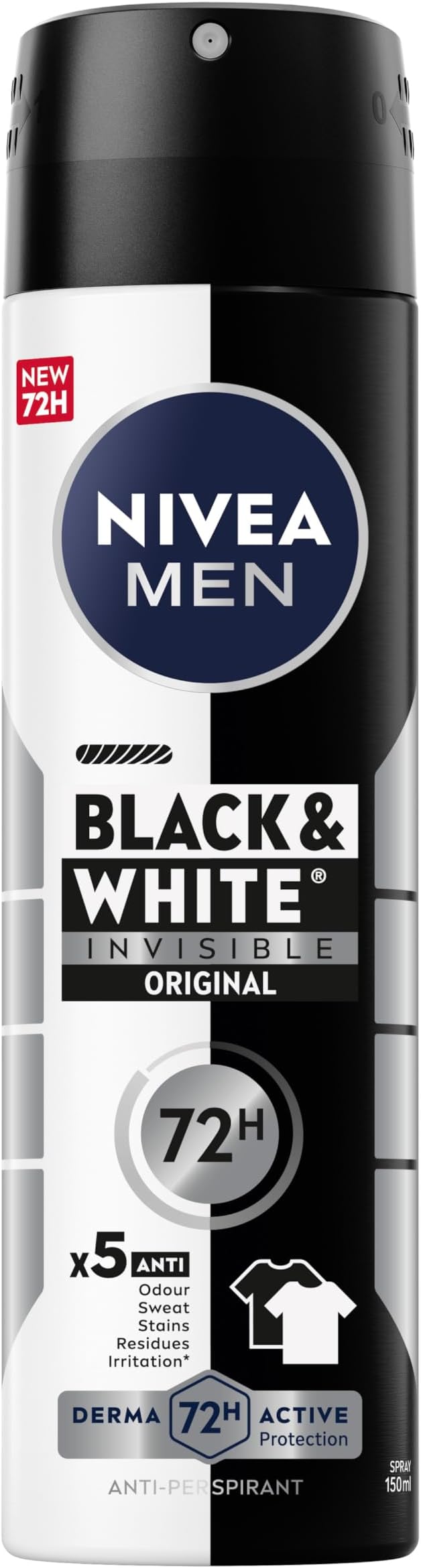NIVEA MEN Invisible for Black & White Original Deodorant 150 ml Aerosol