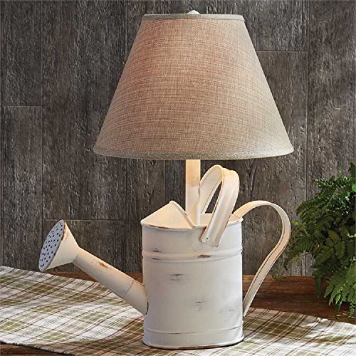 Park Designs 25155W Watering Can Lamp Distressed 14inch Height, White