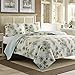 Tommy Bahama - King Quilt, Reversible Cotton Bedding, Floral Bedding Set (Serenity Palm Blue, King)