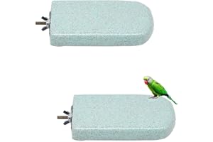 Armastuse 2 Pcs Bird Beak Grinding Stone, Bird Perch Stands, Parrot Calcium Perch, Foot Claws Trimmer,Chinchilla, Squirrel, H