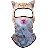 3D Cat Ski Balaclava Sheisty Face Mask with Ears Cute Animal Ski Mask for Music Festivals Raves Party Outdoor Activities