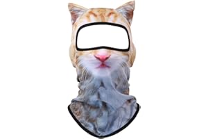 EUDOLAH 3D Cat Ski Balaclava Sheisty Face Mask with Ears Cute Animal Ski Mask for Music Festivals Raves Party Outdoor Activities