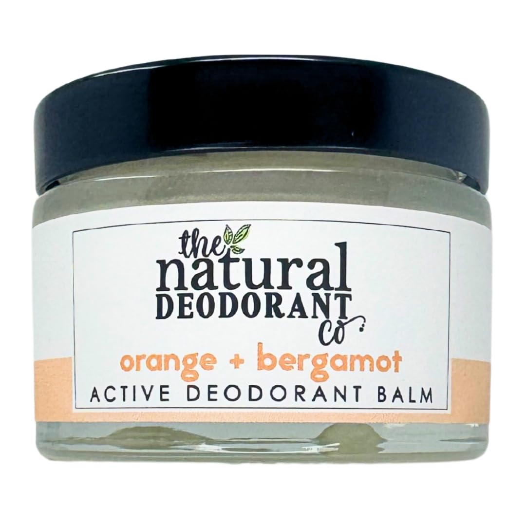 The Natural Deodorant Co, Active Deodorant Balm Orange & Bergamot 55g, Aluminium Free, Plastic Free, Extra Strength