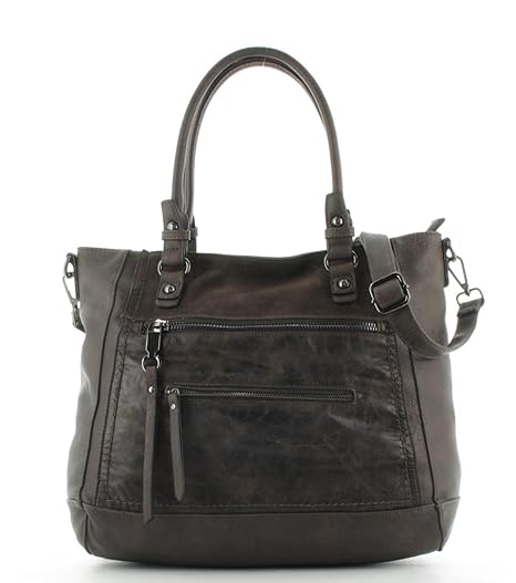 Prato Damen Henkeltasche Handtasche Freizeittasche Dunkelbraun