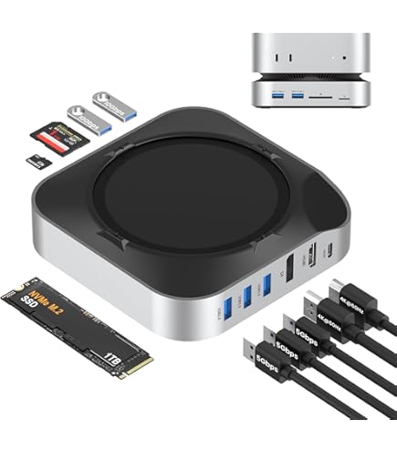 Amazon.com: Mac mini M4 Dock & Hub with 8TB NVMe SSD Enclosure, 4K