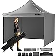 VEVOR 10x10 FT Pop up Canopy with Removable Sidewalls, Instant Canopies Portable Gazebo & Wheeled Bag, UV Resistant Waterproof, Enclosed Canopy Tent for Outdoor Events, Patio, Backyard, Party, Camping