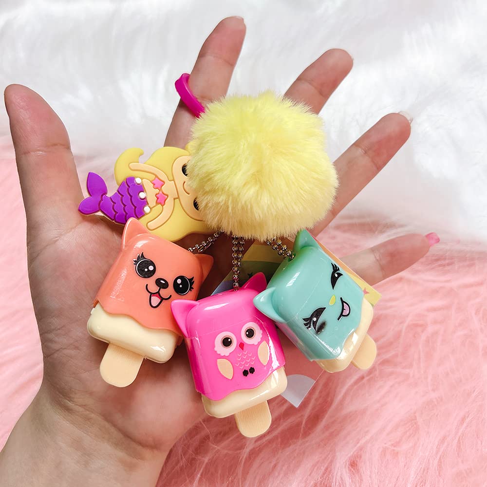 M&U MAKE YOU UP MU 6pcs Ice Cream Lip Gloss for girls (Cat and Dog)