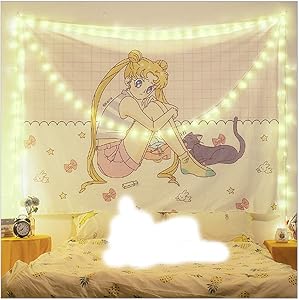 Japanese Anime sailor moon decor wall cloth Lovely Tapestry Home Decor Bedroom Decorative Tapestry