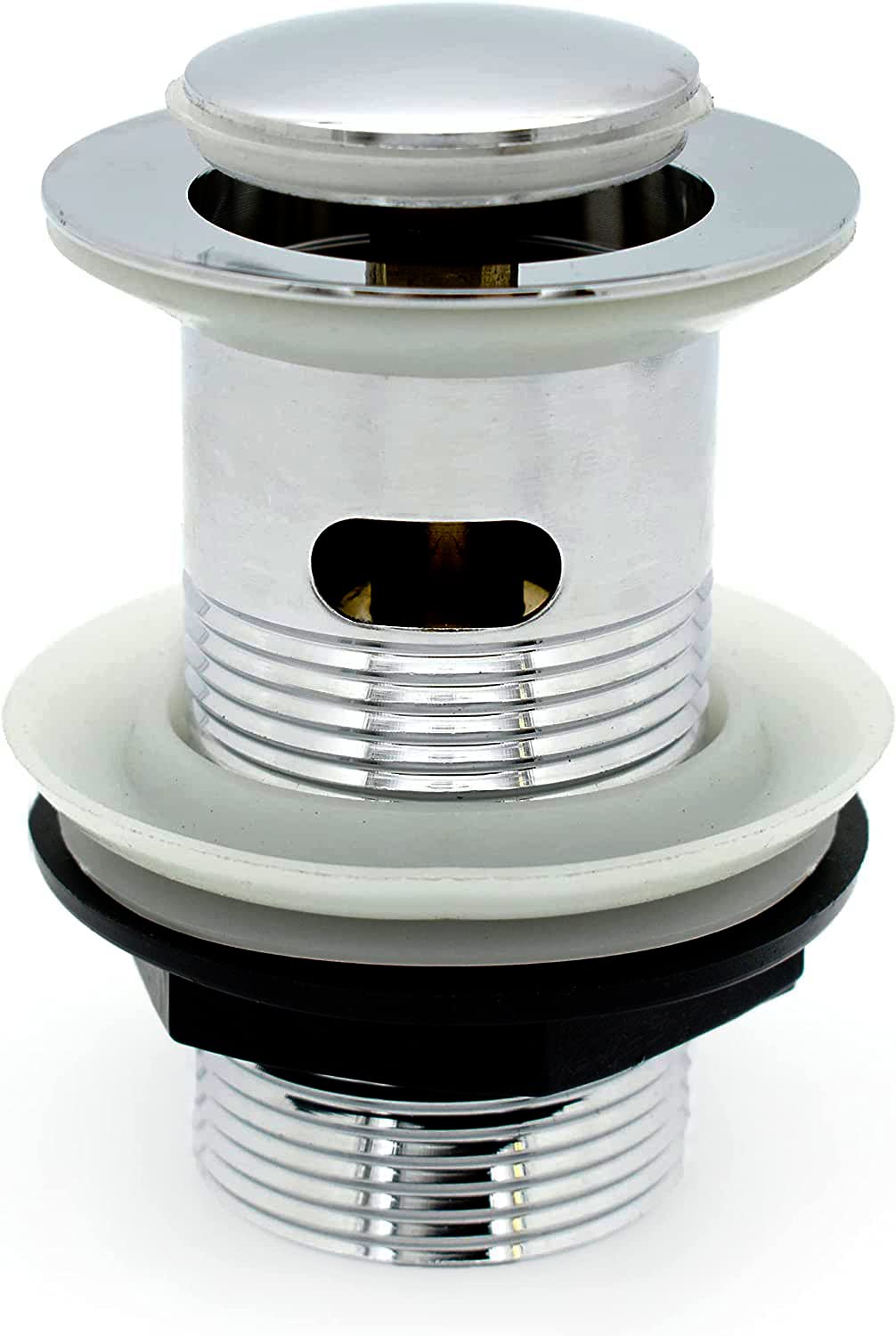 Xcel Home™ Replacement Slotted Chrome Pop Up Basin Waste | Brass Click Clack Bathroom Sink Plug | Standard G 1 1/4" BSP connection | 1 pc