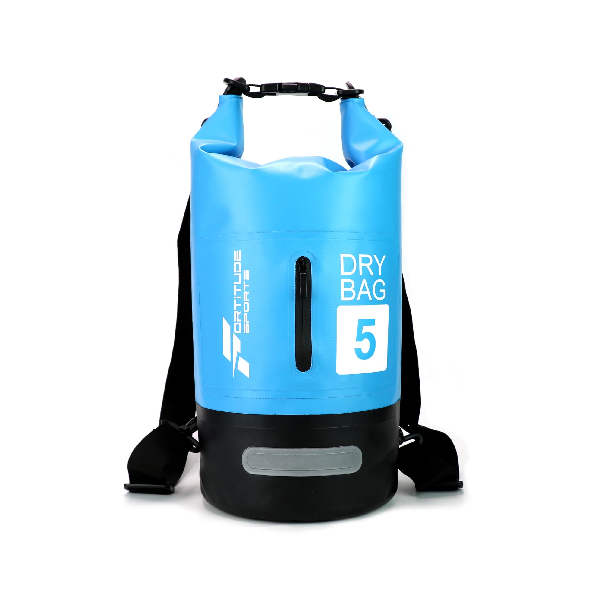 Fortitude Sports Waterproof Dry Bag 5L / 10L / 20L Waterproof Backpack Stuff Sack Wet Bags for Swimming, Paddleboarding, Travel, Kayaking, Fishing, Beach (Light Blue, 5L)