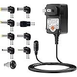 Universal AC Adapter, ZOZO 12W 3V 4.5V 5V 6V 7.5V 9V 12V Regulated Multi Voltage Switching Replacement Power Supply for House