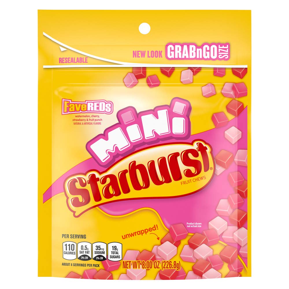 Starburst Favereds Minis Fruit Chews Candy, 8-Ounce Grab N Go Size Resealable Bag: Prime Pantry