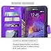 Note 4 Case, LK Galaxy Note 4 Wallet Case, Luxury PU Leather Case Flip Cover with Card Slots & Stand For Samsung Galaxy Note 4, PURPLE
