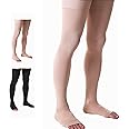 Doc Miller Thigh High Compression Socks - Open Toe, 20-30mmHg for Varicose Veins, Calf, Leg & Ankle Support, Pregnancy & Maternity Stockings, Small to Plus Size