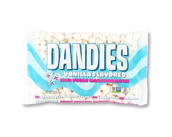 DANDIES VEGAN MINI MARSHMALLOWS, NO ARTIFICIAL FLAVORS, COLORS,...