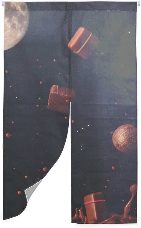 Amazon Lacuto 風景のれん 85x90cm スペースチョコレート 障子 遮光 温泉 ロング暖簾 北欧スタイル ロングのれん 0 のれん 黒 湯 のれん 100均 のれん オンライン通販