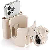 Accmor 2-in-1 Walker Cup Holder with Phone Holder, Wheelchair Cup Holder, Cup Phone Holder for Walker, Wheelchair, Rollator, Mobility Scooter, White