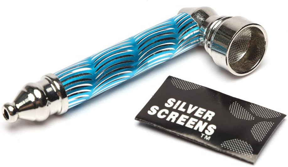 Exclusively Designed Small and Exquisite Pipe with Five Stainless Steel Screen Filters (Blue)