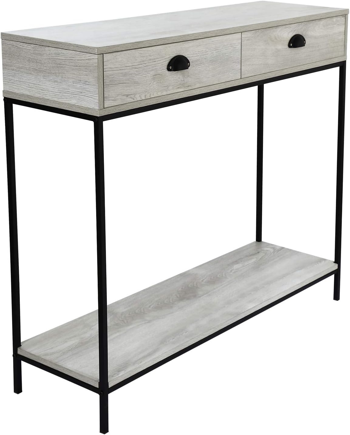 Joveco Joveco Sofa Table for Hallway 2 Drawer Entryway Console Table 2 Tier Display Shelf Table