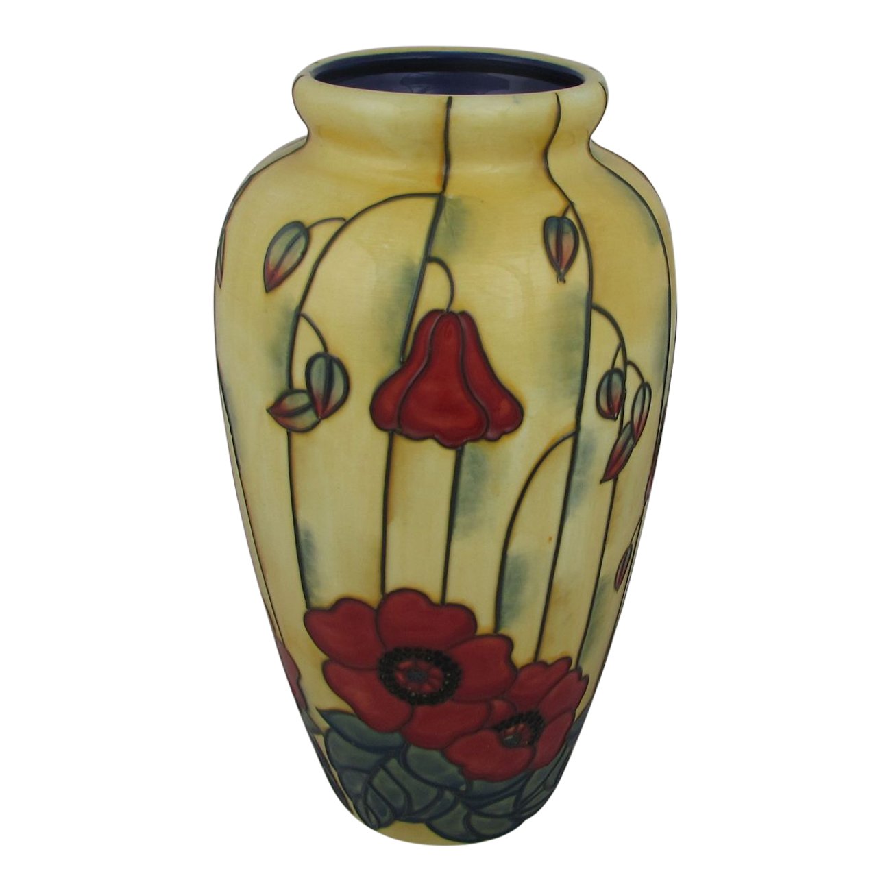 Old Tupton Ware 11 inch Vase Yellow Poppy Design 1671