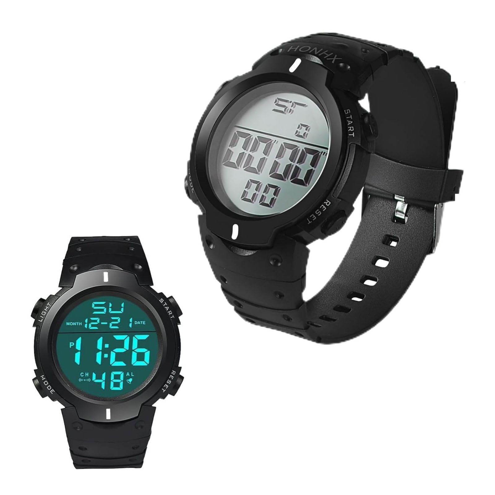 Pennle Waterproof Stopwatches Referee Watch Match Official Sports Digital Watches with Alarm/Timer, Big Face Military Wrist Watches with LED Backlight for Running Training - Christmas Gifts