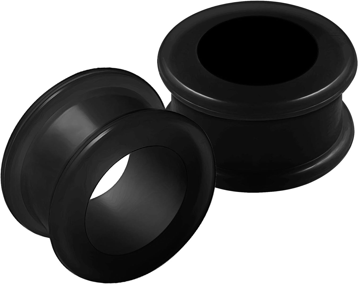 2PCS Silicone Black Double Flared Saddle Earring Ear Ring Stretcher Lobe Gauge Tunnel Plug Piercing Jewelry See More Sizes