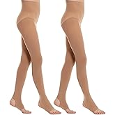MANZI 2 Pairs Girl's Stirrup Dance Tights Convertible Transition Todder Ballet Tights 40D