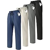 Orrfreer 3,4 Pack Men's Sweatpants with Zipper Pockets Lightweight Joggers for Men Athletic Pants Workout Running Gym