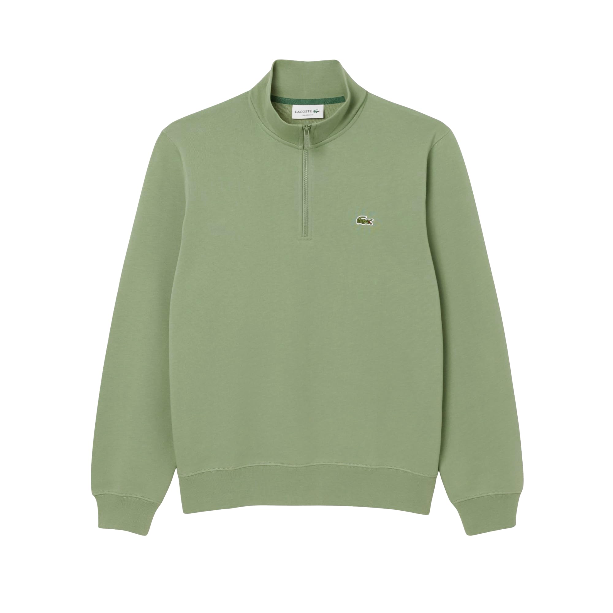 Lacoste Men’s High Neck Zipped Fleece Sweatshirt, Thyme, 4X-Large