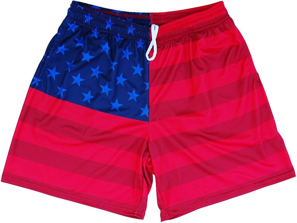 American Flag Olympiads Athletic Shorts, Red and Blue, XXXXLarge