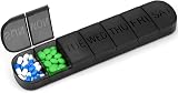Mark Curve Black Weekly Pill Box Organiser 7 Day Open Design view 7