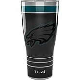 Tervis Traveler NFL Philadelphia Eagles - Night Game Triple Walled Insulated Tumbler Travel Cup Keeps Drinks Cold & Hot, 30oz, Stainless Steel