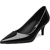 DEMOSHINE Women's Pumps Pointed Closed Toe Low Heels Comfortable Dress Shoes for Work Business Office Wedding Casual 2.3 Inch