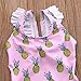 ITFABS Baby Girl Pineapple Print Bikini Ruffles Swimsuits Backless Bathing Suits for Toddler Girls (90(12-24 Months), Pink)