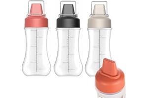 Condiment Squeeze Spray Bottle, Oil Spray Bottle, 5-Holes Squeeze Condiment Dispenser Bottle with Removable Labels & Dust Cap