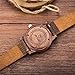 Morrivoe Luxury Wooden Watch Genuine Leather Strap For Men Japanese Bamboo Gift Box (PEACH WOOD(Brown))