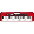 Casio Casiotone CT-S200RD – 61-Key Portable Keyboard for Beginners | 400 Tones, 77 Rhythms, LCD Display, Dance Music Mode, USB-MIDI, Stereo Speakers | Includes Power Supply & Music Rest | Red
