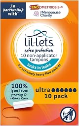 Lil-Lets Non-Applicator Ultra Tampons 10 Count Plant-Based SmartFit