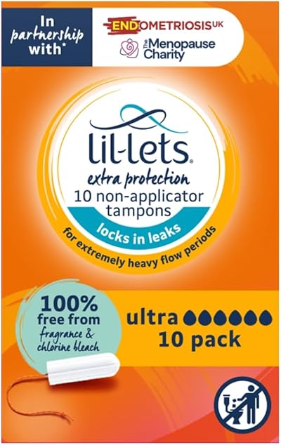 Lil-Lets Non-Applicator Ultra Tampons 10 Count Plant-Based SmartFit