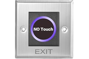 YUANWIN Infrared Sensor Exit Button IR Door Release Touch-Free Switch No Touch Exit Button with LED Light Indicator for Door Access Control (3.39'' x 3.39'')