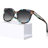 CARFIA Cat Eye Acetate Polarized Sunglasses for Women UV Protection, Retro Ladies Eyewears with Embossed Pattern Wire Core