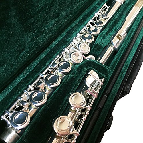 New Jean Baptiste 182S C Foot Closed Hole Student Flute with Deluxe Case, Cleaning Rod, Polish Cloth and Warranty