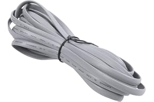 Beuiouer Gray Plastic Noodles 6P6C RJ11 M/M Flat Telephone Cable Cord 5M 16ft