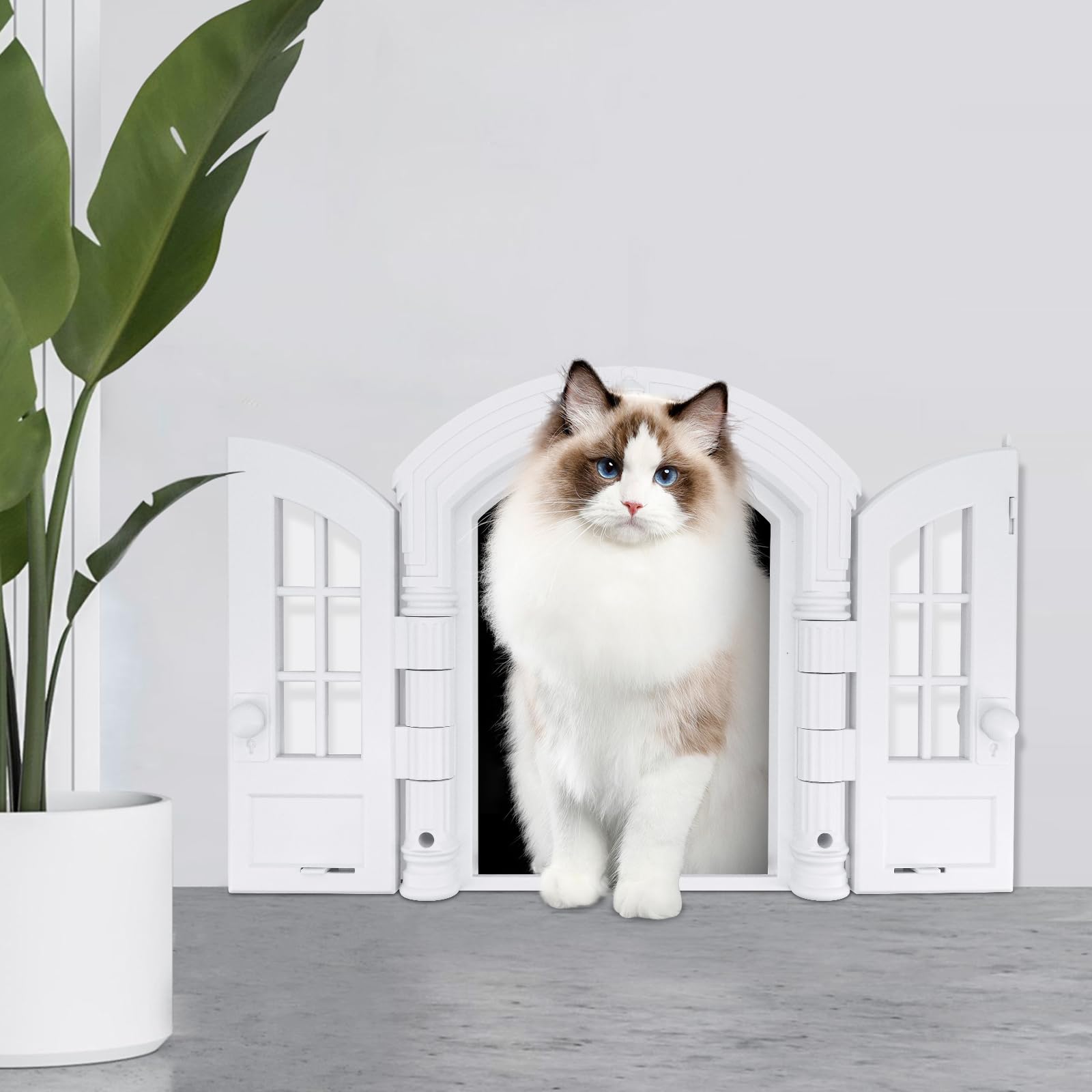 Yuhtech Cat Door - Indoor/Outdoor Cat Flap, 23.5 x 17 cm, Suitable for Any Door, Easy Self-Assembly