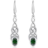 JiayangJY Infinity Celtic Dangle Earrings Sterling Silver Fish Hook Good Luck Irish Celtic Knot Earrings