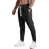 PLEPAN Mens Sweatpants with Zipper Pockets Slim Fit Joggers Workout Pants for Athletic Gym Bodybuilding Training