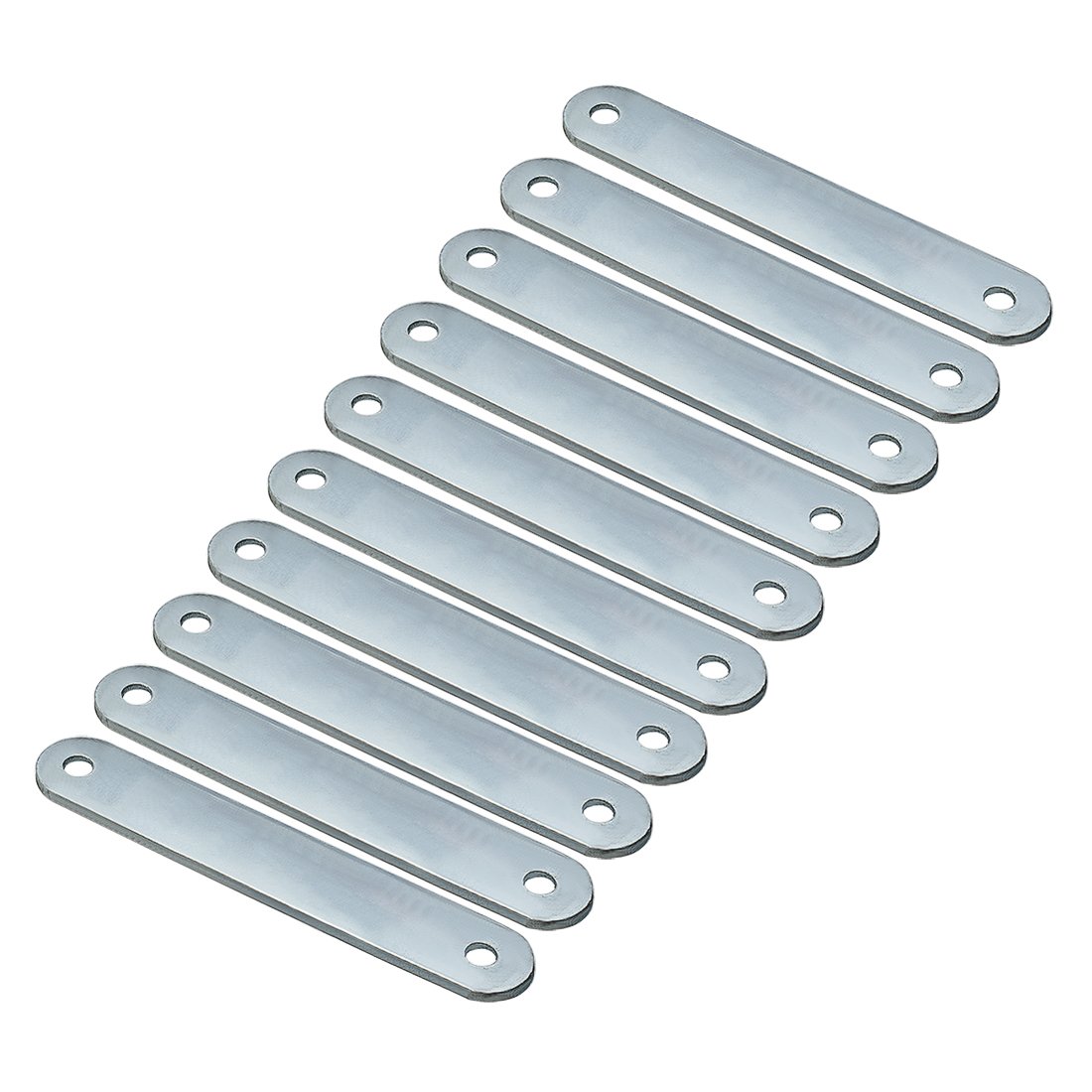 sourcing map Repair Plate, 76mmx12mm, Flat Fixing Mending Corner Brace Bracket Connector, Pack of 10