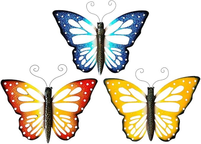 Amazon.de: Wanddekoration aus Metall, Schmetterlingskunst für