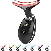 ELISHINE Red Light Therapy for Face and Neck, 7 Color Light Based Face Massager Tool, Portable Skin Care Tool for Firming, Tightening and Lifting (Glossy Black)